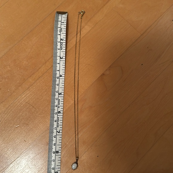 Vintage gold filled chain and pendant. With white opal. - Picture 7 of 7